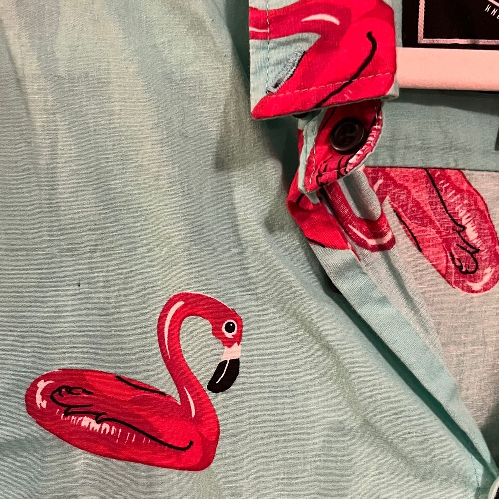 Men's Flamingo Print Shirt - Picture 3 of 4